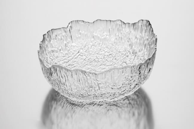 Irregular Crystal Clear Glass Serving Bowls 32 oz Extra Large Salad Mixing Bowl 1