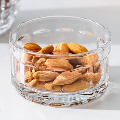 Mini 130ml Pressed Glass Kitchen Wares Transparent Dessert Stackable Glass Bowls
