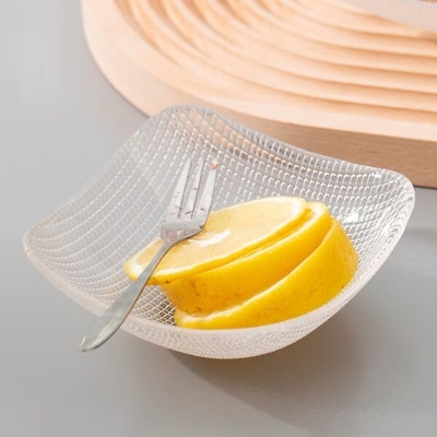 Piring Makan Kaca Kristal Bening Set Shell Bowl Lead Free Machine Made