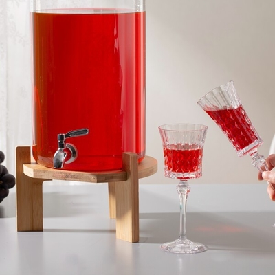 Large 2.5 Gallon Clear Glass Beverage Dispenser With Metal Spigot