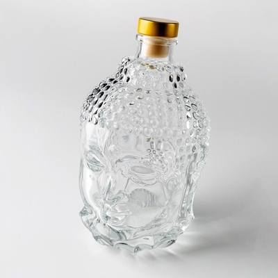 Lead Free 770ML Engraved Crystal Whiskey Decanter Personalized 27oz Buddha Head