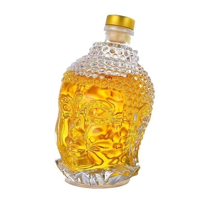 Lead Free 770ML Engraved Crystal Whiskey Decanter Personalized 27oz Buddha Head