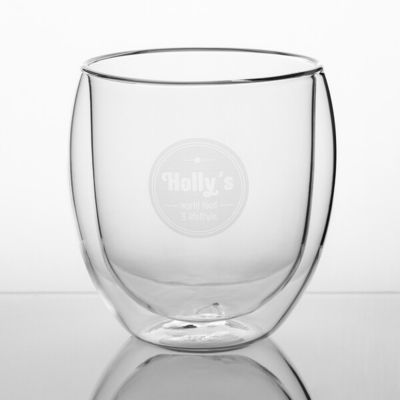 copos de café fundidos de vidro bebendo do vidro de Borosilicate da boca 15oz da parede do dobro 430ml