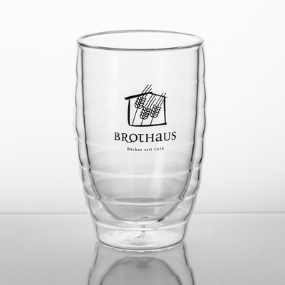 Clear Heat Resistant Double Insulated Glass Coffee Cups 275ml Hand Blown 9 Oz