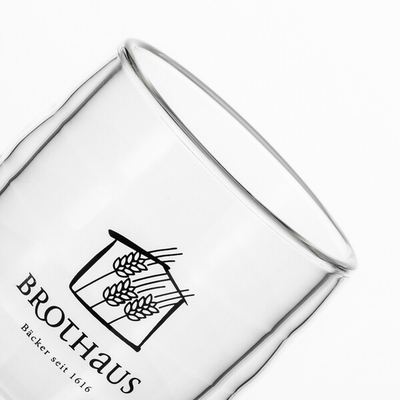Clear Heat Resistant Double Insulated Glass Coffee Cups 275ml Hand Blown 9 Oz