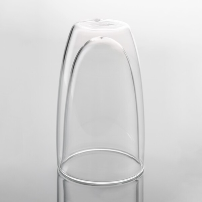 Insulated 455ml Double Wall Drinking Glass Coffee Cups 16 Ounce Mouth Blown