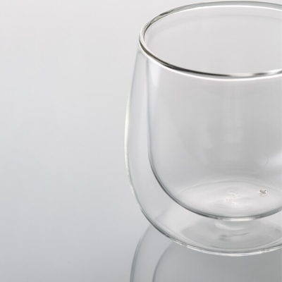 Double Wall 9oz Hand Blown Glass Tumbler 270ml Clear Insulated Coffee Cups