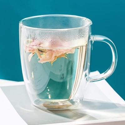 Canecas de café de vidro bebendo isoladas do vidro de Borosilicate 360ml da parede dobro