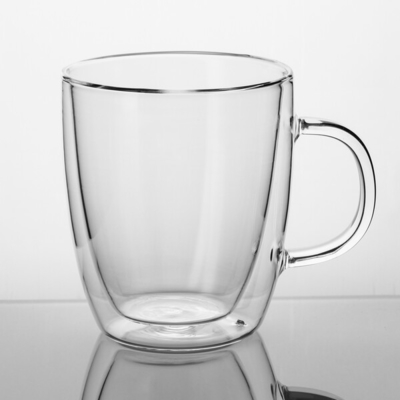 Canecas de café de vidro bebendo isoladas do vidro de Borosilicate 360ml da parede dobro
