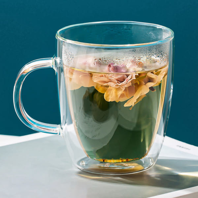 Canecas de café de vidro bebendo isoladas do vidro de Borosilicate 360ml da parede dobro