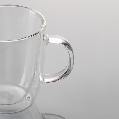 Canecas de café de vidro bebendo isoladas do vidro de Borosilicate 360ml da parede dobro