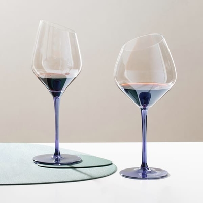Les gobelets 550ml potables en verre sans plomb 19 onces ont pêché les verres de vin iridescents