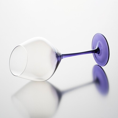 Les gobelets 550ml potables en verre sans plomb 19 onces ont pêché les verres de vin iridescents