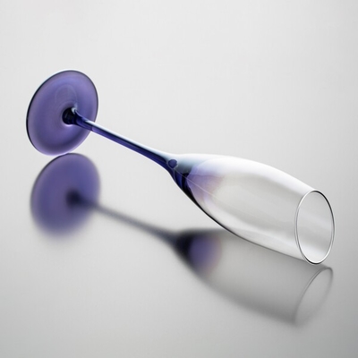 Rainbow Slanted Long Stem Kieliszki do szampana 6 uncji 172 ml Gradient Blue