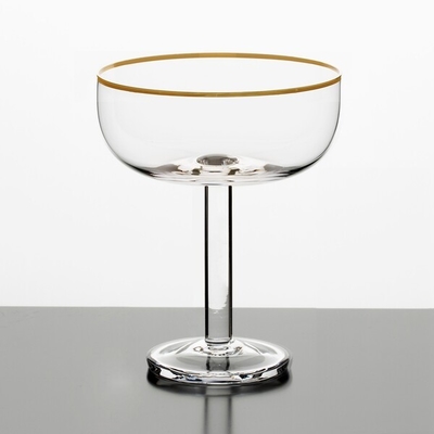 10 Ounce Crystal Wine Glass Hand Blown Gold Rim Glass Cocktail Shaker