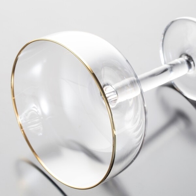 Starker Stamm-trinkende Glasbecher 10 Unzen-mundgeblasenes Gold Rim Cocktail Glasses