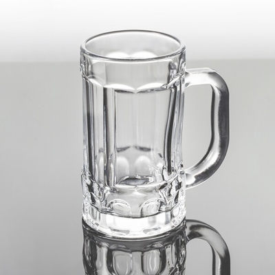 Embossed 13oz Glass Drinking Cups Transparent 370ml Lead Free Engraved Beer Steins