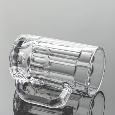 Embossed 13oz Glass Drinking Cups Transparent 370ml Lead Free Engraved Beer Steins