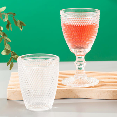 Altmodische Gläser perlenbesetzter Schuhnagel-Glastrinkbecher-Crystal Tumblerss 260ml