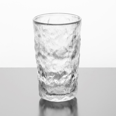 Irregular Glass Drinking Cups 320ml Glacier Heavy Base Highball Glasses