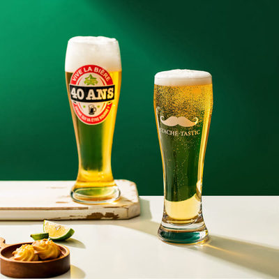Hand Blown 700ml Crystal Glass Drinking Cups Lead Free Custom Pilsner Beer Glasses