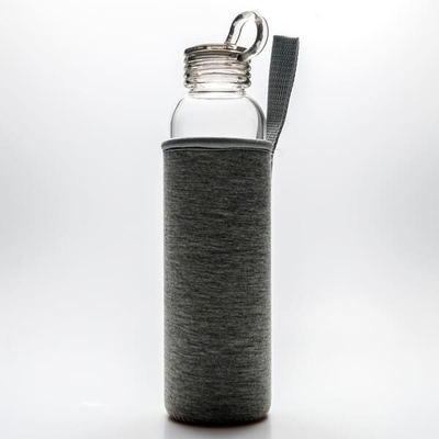 ขวดน้ำแก้วแบบพกพา Borosilicate 600 มล. 21 ออนซ์นำกลับมาใช้ใหม่ได้ฟรี