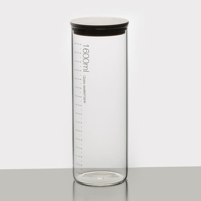 Envases de comida de cristal del tarro del almacenamiento del claro del Borosilicate 1600ml altura de 11 pulgadas con la tapa