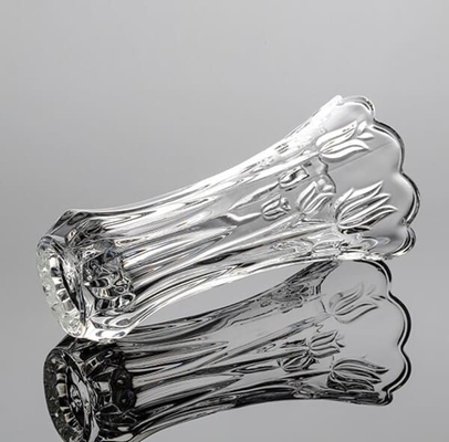 Tulip Shaped Glass Vases Machine Pressed 19.8cm Height Crystal Glass Flower Vase