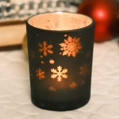 Weihnachts-Mercury Pillar Color Glass Candle-Halter 15oz 3,5 * 4 Zoll