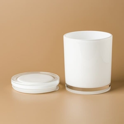 Bougeoirs de verre vides du cylindre 430ml pots de bougie de 15 onces avec des couvercles