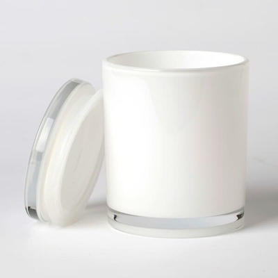 Bougeoirs de verre vides du cylindre 430ml pots de bougie de 15 onces avec des couvercles