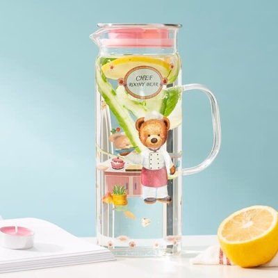 48 Unze-Borosilicat-Glas-Wasser-Pitcher mit dem Tüllen-Mund hitzebeständig durchgebrannt