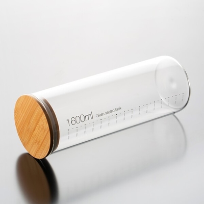 Envases de comida de cristal del tarro del almacenamiento del claro del Borosilicate 1600ml altura de 11 pulgadas con la tapa