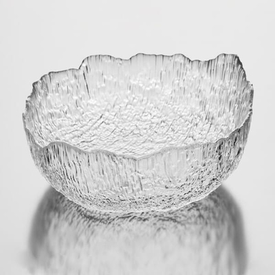 Irregular Crystal Clear Glass Serving Bowls 32 oz Extra Large Salad Mixing Bowl