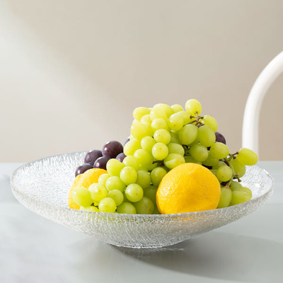 Extra Large Clear Glass Fruit Bowl Centerpiece 30cm Bowls And Plates Machine Made