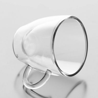 Tazas de cristal de cristal dobles del café express soplado de la boca 75ml de consumición de la pared de 2,6 onzas